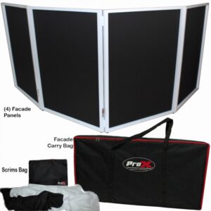 ProX DJ FACADE 4x WHITE Collapse and Go Facade Panels with Carry Bag and Black & White Scrims 1172254 Brands Digital DJ Gear