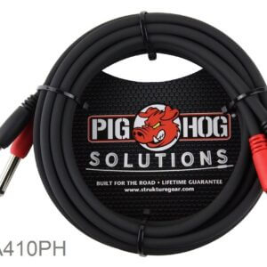 10ft Pig-Hog Dual 1/4″ TS Mono Male Plug to 2-RCA Male Plug  Audio Cable 1169935 Accessories Digital DJ Gear