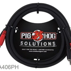 6ft Pig-Hog Dual 1/4″ TS Mono Male Plug to 2-RCA Male Plug  Audio Cable 238195 Accessories Digital DJ Gear