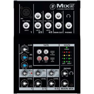 Mackie Mix5 5-Channel 1 Mic/Line Input Compact Mixer w/ 2-Band EQ 242697 Brands Digital DJ Gear