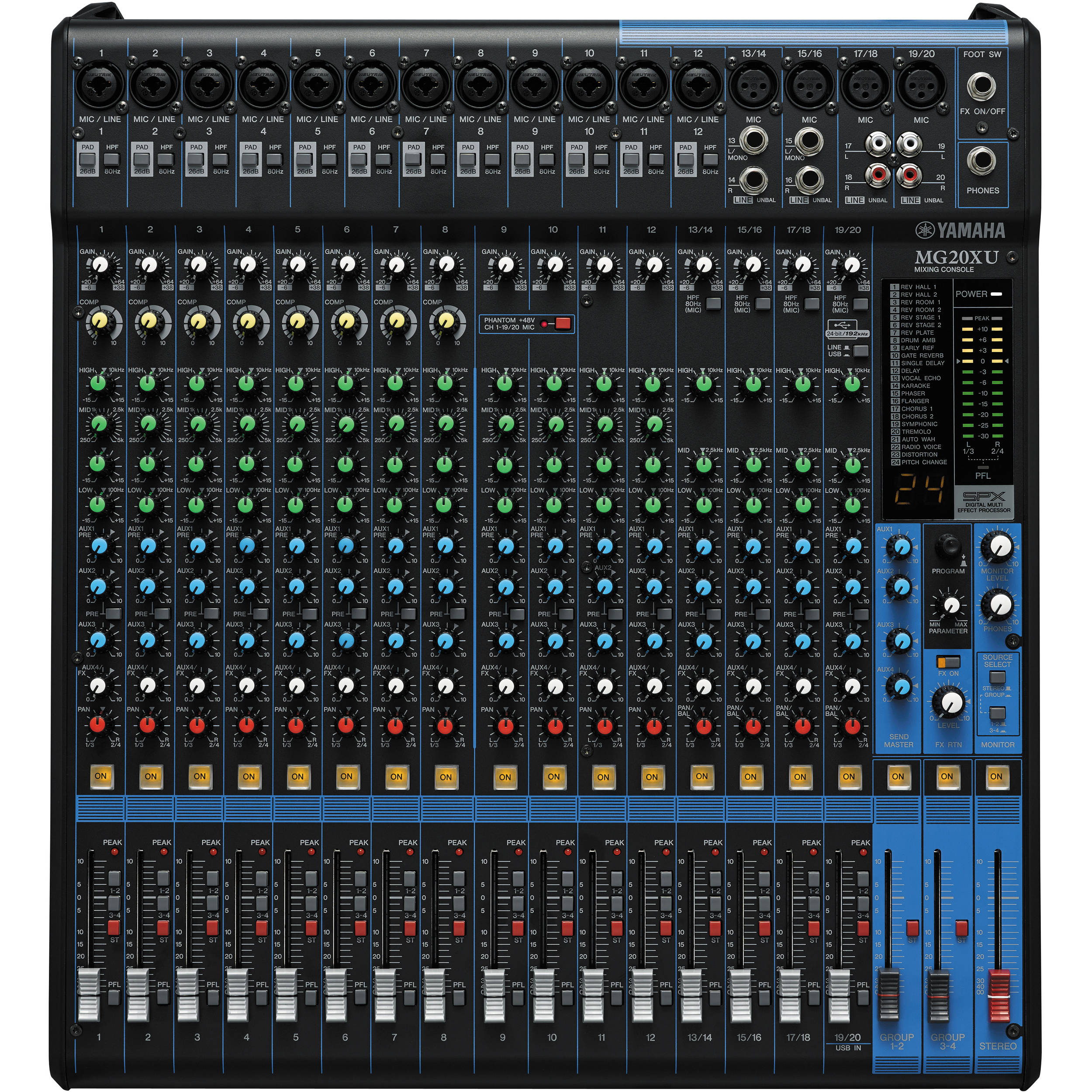 Yamaha MG20XU 20-input Stereo Mixer SPX Effects | Digital DJ Gear