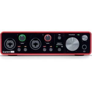 Focusrite Scarlett 2i2 2×2 USB Audio Interface 3rd Gen for Singer/Songwriters 1308798 Recording Digital DJ Gear
