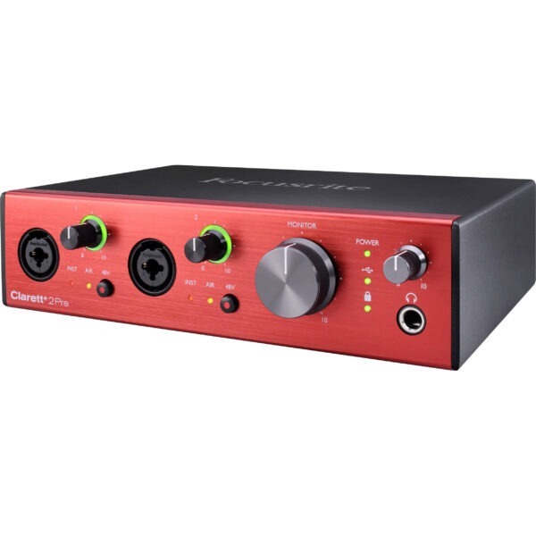 Focusrite Clarett+ 2Pre Desktop 10×4 USB Type-C Audio/MIDI Interface 1308840 Recording Digital DJ Gear