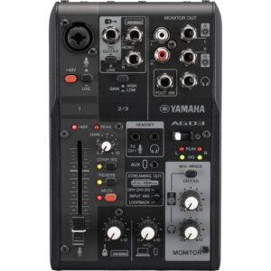 Yamaha AG03MK2 3-Channel Mixer & USB Audio Interface (Black) 1312372 Recording Digital DJ Gear