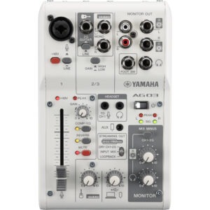 Yamaha AG03MK2 3-Channel Mixer & USB Audio Interface (White) 1312375 Recording Digital DJ Gear