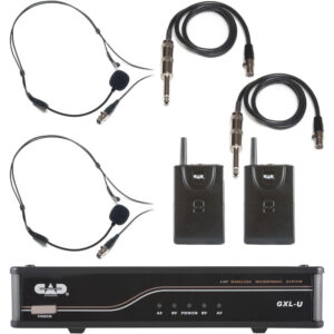 CAD GXLUBBK UHF Dual Channel 2 Bodypack Wireless Microphone and Guitar System B-Stock 1317296 Clearance Digital DJ Gear
