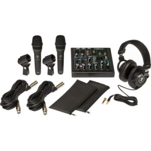 Mackie Performer Bundle 6-Channel Mixer-2 Dynamic Vocal Mics & Headphones 1186885 Recording Digital DJ Gear