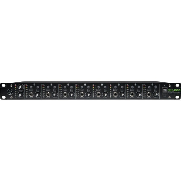 Mackie HM-800 8-Channel Rack Mountable 7 Segment LED Display Headphone Amplifier 1321857 Recording Digital DJ Gear