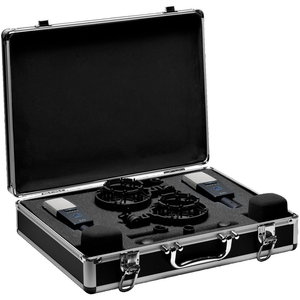 AKG C414 XLS Large-Diaphragm Multipattern Condenser Microphone Matched Pair 1334588 Recording Digital DJ Gear